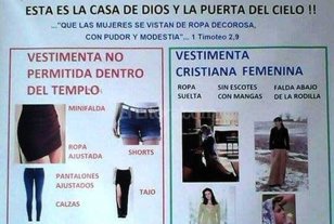 Un cura prohibió a las mujeres ingresar a la iglesia con jeans