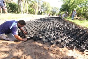 Ya instalaron casi 800 metros de geoceldas en la Costa Ya instalaron casi 800 metros de geoceldas en la Costa