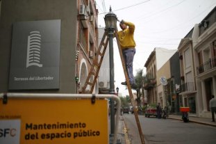 Refaccionan el paseo San Martín sur Refaccionan el paseo San Martín sur