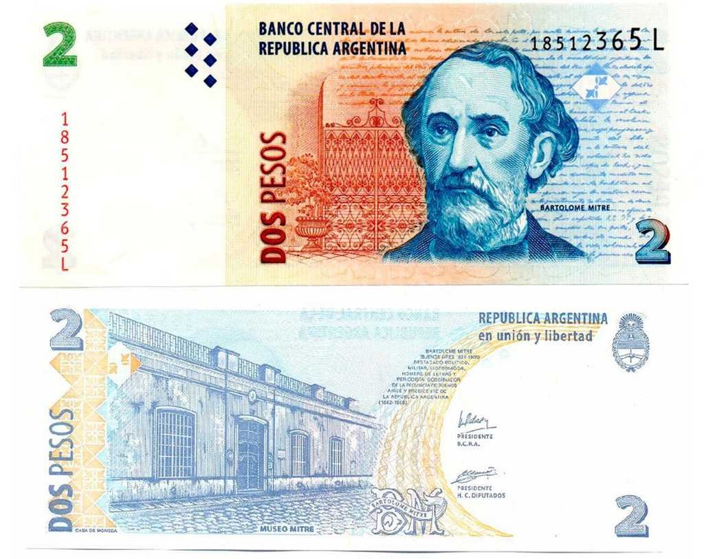 Los billetes de 2 pesos saldrán de circulación