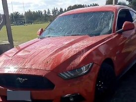 El "Chino" Maidana se pasó de rosca con su Mustang El "Chino" Maidana se pasó de rosca con su Mustang
