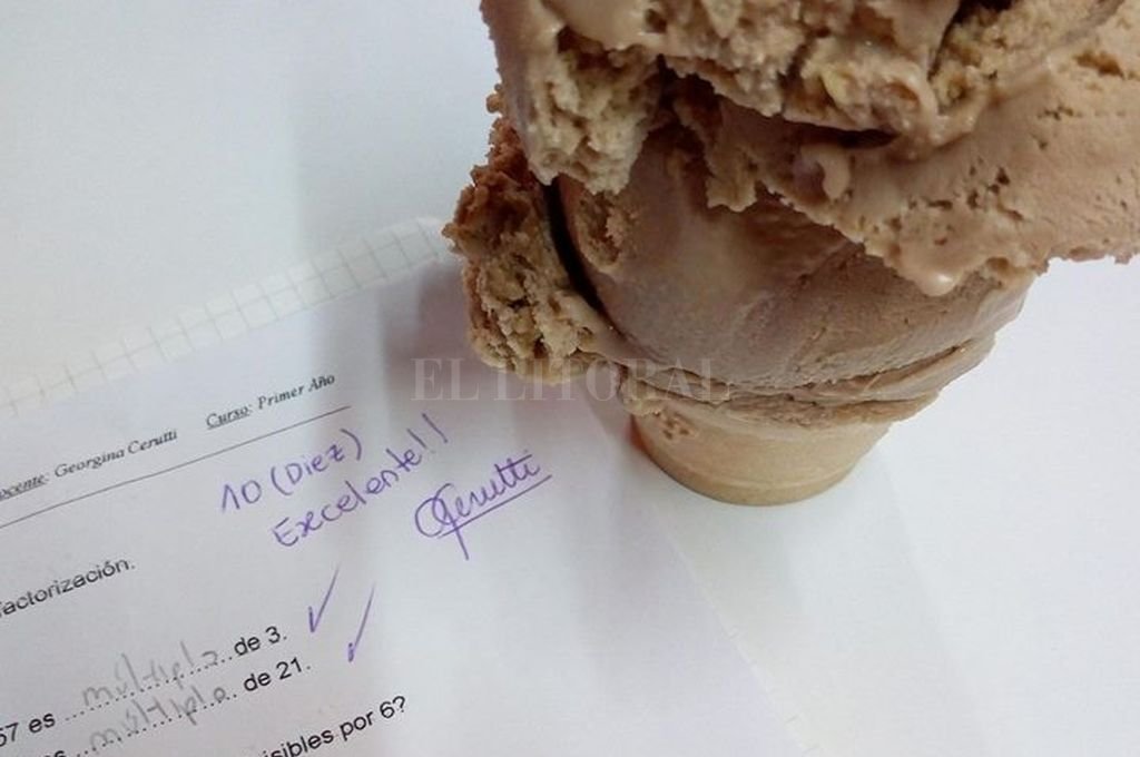 Un mimo para los estudiosos: en Elortondo, regalan helados a los chicos con buenas notas