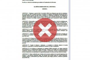 Es falso que el decreto que obliga al uso de barbijos sea de Santa Fe