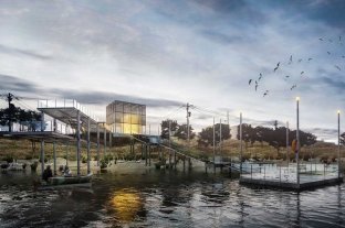 En la actualidad solo hay una garita y una escalera Proyectan un muelle de embarque en la costa del distrito Alto Verde - Maqueta. La imagen muestra cómo quedaría el muelle de embarque en la ribera de Alto Verde, frente a los elevadores de granos del Puerto capitalino. Proyectan un muelle de embarque en la costa del distrito Alto Verde - Maqueta. La imagen muestra cómo quedaría el muelle de embarque en la ribera de Alto Verde, frente a los elevadores de granos del Puerto capitalino.