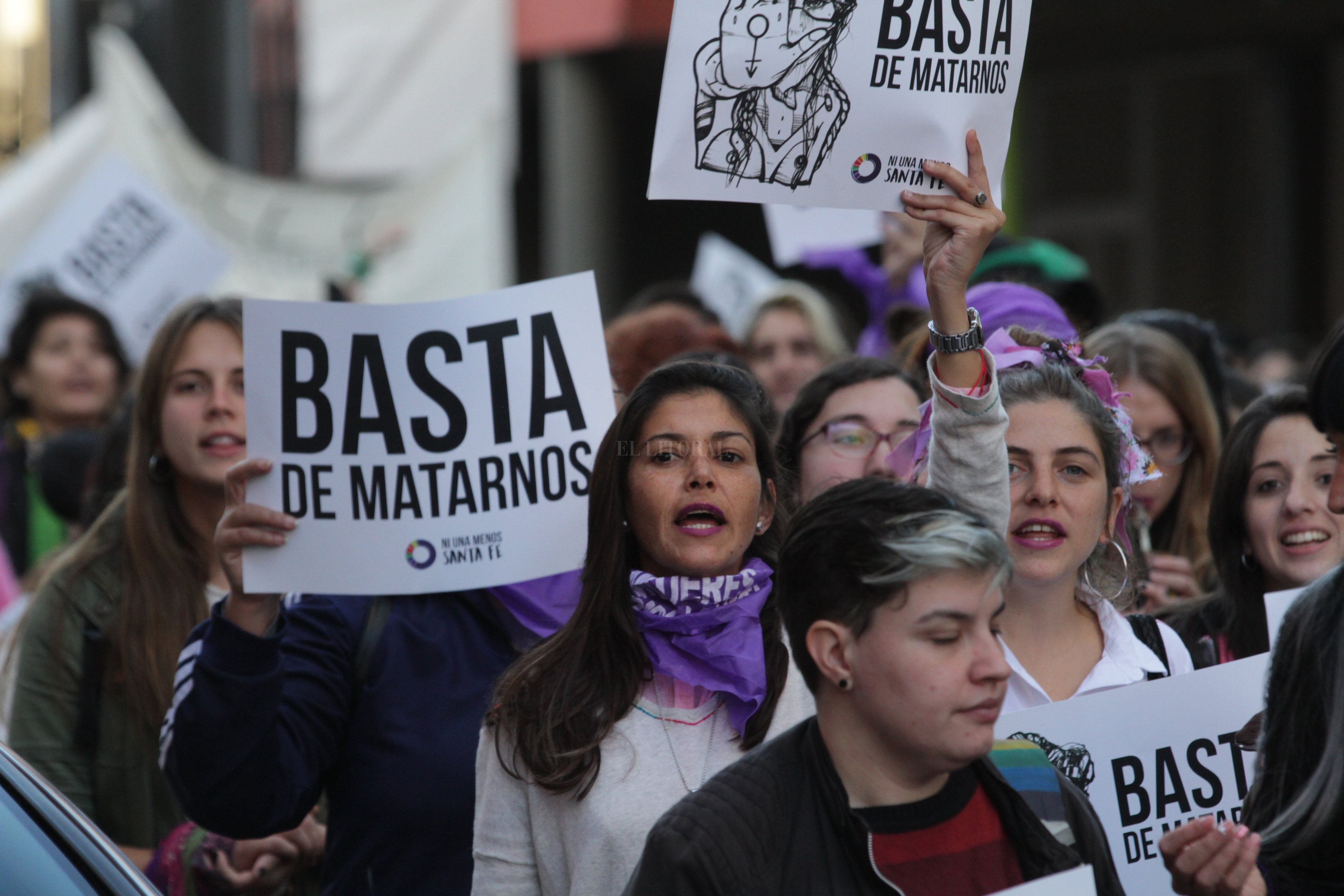 Quinta marcha por Ni Una Menos en Santa Fe, realizada en 2019.   Crédito: Pablo Aguirre