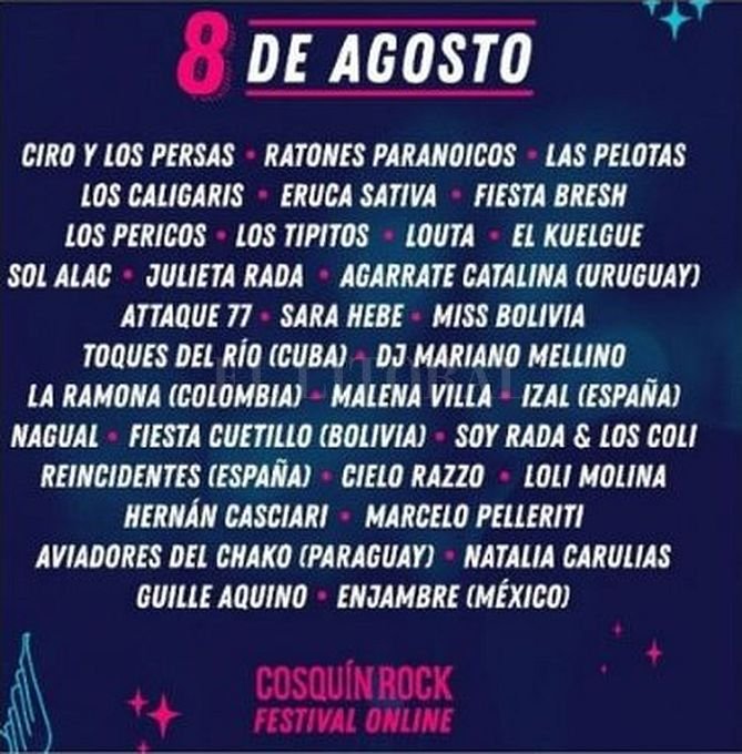 Se Conocio La Grilla Oficial Del Cosquin Rock Virtual El Litoral Noticias Santa Fe Argentina Ellitoral Com