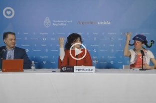 Una payasa particip� del reporte diario de coronavirus del Ministerio de Salud - 