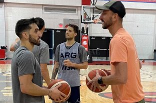 Ginbili visit a la Seleccin Argentina de bsquet previo a los JJ.OO