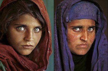Italia concedió refugio a Sharbat Gula, la "niña afgana" de ojos verdes ícono de la National Geographic