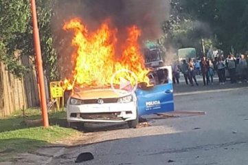 Chabás: un partido de la liga local terminó con un móvil policial incendiado