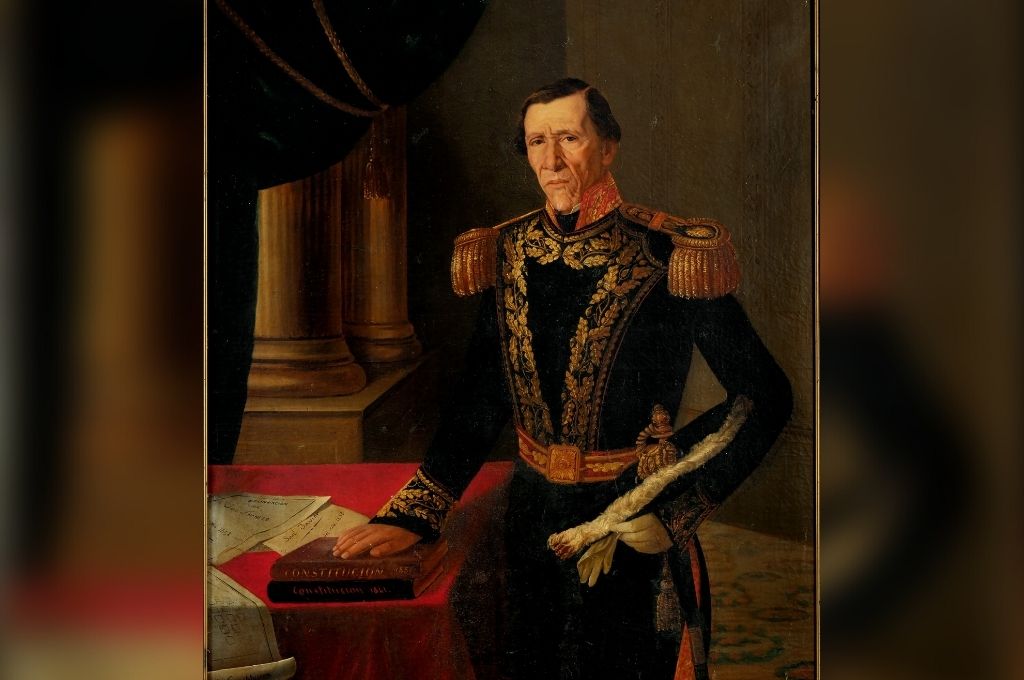General Juan Pablo López. Antiguo aliado de Rosas, se pronunció en su contra en 1842. Invadió la provincia en 1845, aunque fue luego desalojado por el gobernador Echagüe. Acompañó a Urquiza en Caseros. Crédito: Oleo de Amadeo Gras de 1845. Museo Histórico Provincial de Santa Fe.