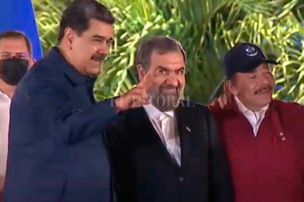 El iraní acusado por el atentado a la AMIA junto a Maduro y Ortega. Crédito: Gentileza