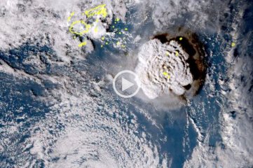Video: así se vio desde el espacio la erupción submarina del volcán Tonga