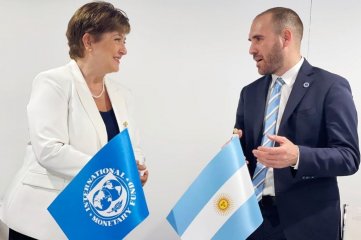 En 10 días a Argentina se le vence una deuda con el FMI de 1.100 millones de dólares - Kristalina Gueorguieva, Directora Gerente del FMI, junto a Martín Guzmán, ministro de Economía de Argentina.