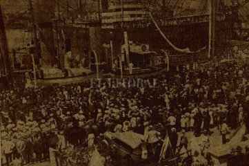 El espectacular recibimiento santafesino al buque escuela fragata Sarmiento en 1932