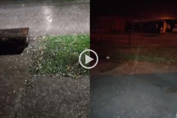 Video: caída de granizo durante la madrugada en Santa Fe