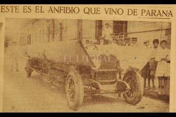 Como una novela de Julio Verne: el "auto anfibio" que llegó a Santa Fe tras cruzar el río Paraná