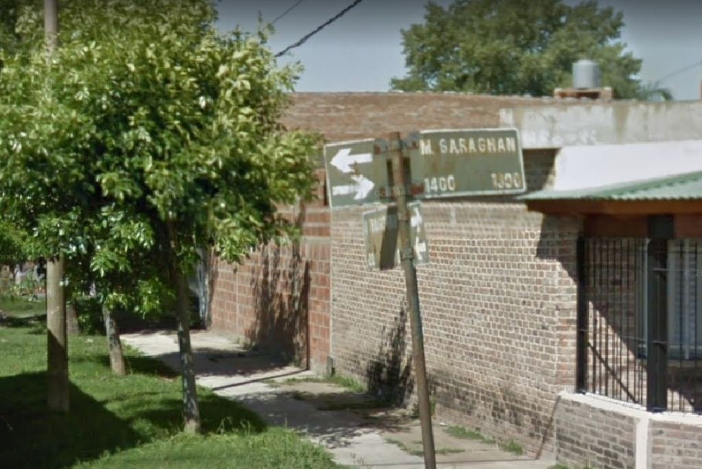 El asesinato se produjo en una vivienda de María Garaghan al 100. Foto:Google Street View.