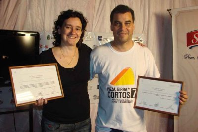 Glvez: luz verde para una nueva edicin del Festival Pizza, Birra y Cortos - Vanessa Ragone, productora de El secreto de sus ojos, junto a Andrs Culasso.